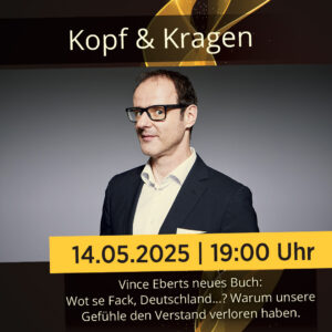 Kopf & Kragen mit Vince Ebert am 14.5. | 19 Uhr