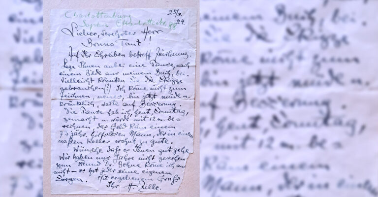 Brief entdeckt: Heinrich Zille schrieb 1924 an Bruno Taut